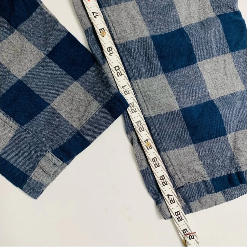 J. Crew Flannel Pajama Pant in Blue and Gray Buffalo Check Size Medium